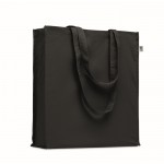 Tasche aus Öko-Baumwolle und Bodenfalte, 220 g/m2 farbe schwarz