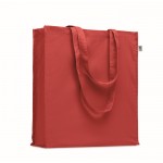 Tasche aus Öko-Baumwolle und Bodenfalte, 220 g/m2 farbe rot