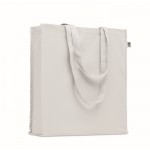 Tasche aus Öko-Baumwolle und Bodenfalte, 220 g/m2 farbe weiß