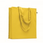 Tasche aus Öko-Baumwolle und Bodenfalte, 220 g/m2 farbe gelb