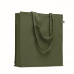 Tasche aus Öko-Baumwolle und Bodenfalte, 220 g/m2 farbe grün
