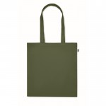 Tasche aus Öko-Baumwolle und Bodenfalte, 220 g/m2 farbe grün vierte Ansicht