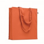 Tasche aus Öko-Baumwolle und Bodenfalte, 220 g/m2 farbe orange