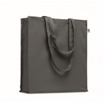 Tasche aus Öko-Baumwolle und Bodenfalte, 220 g/m2 farbe dunkelgrau