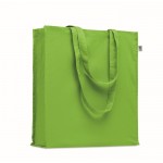 Tasche aus Öko-Baumwolle und Bodenfalte, 220 g/m2 farbe lindgrün