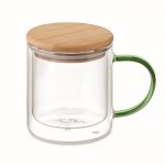 Tasse aus doppelwandigem Borosilikatglas, 300ml farbe grün-transparent