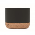 Kabelloser Lautsprecher mit Korkboden und Bambusdetails farbe schwarz sechste Ansicht