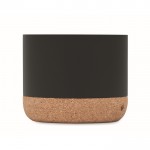Kabelloser Lautsprecher mit Korkboden und Bambusdetails farbe schwarz siebte Ansicht