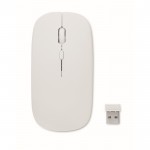 Kabellose Maus aus ABS mit wiederaufladbarer USB Akku farbe weiß vierte Ansicht