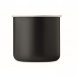 Becher aus recyceltem Edelstahl mit metallischem Rand, 300ml farbe schwarz dritte Ansicht