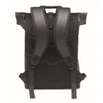 Rolltop-Rucksack für Laptop aus weichem Kunstleder, 15'' farbe schwarz zweite Ansicht