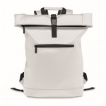 Rolltop-Rucksack für Laptop aus weichem Kunstleder, 15'' farbe weiß