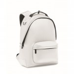 Laptop-Rucksack aus Kunstleder mit Vordertasche, 15'' farbe weiß