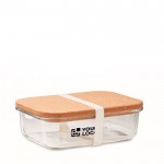Brotbox aus Borosilikatglas mit Korkdeckel, 830ml Ansicht mit Druckbereich