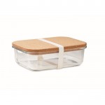 Brotbox aus Borosilikatglas mit Korkdeckel, 830ml farbe transparent