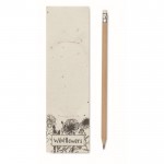 Klassischer Bleistift mit Radiergummi in einem Samenpapier farbe weiß dritte Ansicht