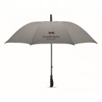 Reflektierender Regenschirm mit Logo bedrucken lassen Farbe mattsilber Ansicht mit Logo 1