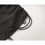 Zuziehbeutel aus Hanf 200 g/m2 Farbe schwarz zweites Detailbild