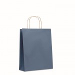 Mittelgroße, recycelte Papiertaschen Farbe blau