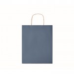 Mittelgroße, recycelte Papiertaschen Farbe blau zweite Ansicht