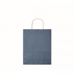 Mittelgroße, recycelte Papiertaschen Farbe blau dritte Ansicht