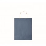 Mittelgroße, recycelte Papiertaschen Farbe blau vierte Ansicht