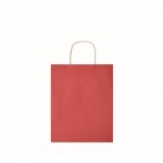 Mittelgroße, recycelte Papiertaschen Farbe rot erste Ansicht