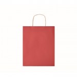 Mittelgroße, recycelte Papiertaschen Farbe rot zweite Ansicht