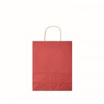 Mittelgroße, recycelte Papiertaschen Farbe rot dritte Ansicht