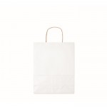 Mittelgroße, recycelte Papiertaschen Farbe weiß dritte Ansicht