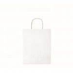 Mittelgroße, recycelte Papiertaschen Farbe weiß vierte Ansicht