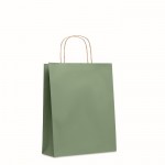 Mittelgroße, recycelte Papiertaschen Farbe grün
