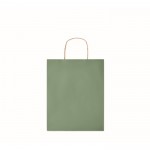 Mittelgroße, recycelte Papiertaschen Farbe grün erste Ansicht
