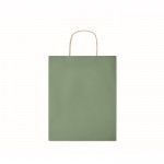 Mittelgroße, recycelte Papiertaschen Farbe grün zweite Ansicht
