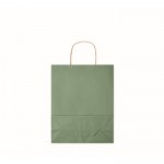 Mittelgroße, recycelte Papiertaschen Farbe grün dritte Ansicht