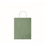 Mittelgroße, recycelte Papiertaschen Farbe grün vierte Ansicht