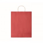 Große bedruckte Papiertaschen Farbe rot dritte Ansicht