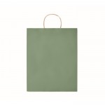 Große bedruckte Papiertaschen Farbe grün erste Ansicht