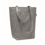 Faltbare Einkaufstasche aus Filz Farbe grau