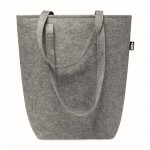 Faltbare Einkaufstasche aus Filz Farbe grau erste Ansicht