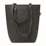 Faltbare Einkaufstasche aus Filz Farbe dunkelgrau erste Ansicht