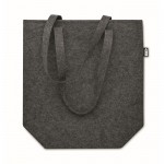 Faltbare Einkaufstasche aus Filz Farbe dunkelgrau dritte Ansicht