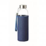 Glasflasche mit Neoprenhülle Farbe blau