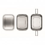 Bedruckte Lunchboxen aus Stahl Farbe mattsilber vierte Ansicht