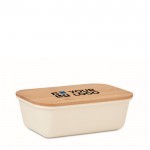 Firmen-Lunchbox mit Bambusdeckel Ansicht mit Druckbereich