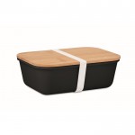 Firmen-Lunchbox mit Bambusdeckel Farbe schwarz zweite Ansicht