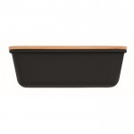 Firmen-Lunchbox mit Bambusdeckel Farbe schwarz dritte Ansicht