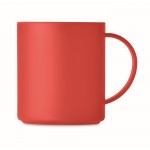 Tassen aus Kunststoff zum Bedrucken im Vollfarbdruck Farbe rot zweite Ansicht