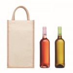 Tasche für zwei Flaschen Wein Farbe beige dritte Ansicht