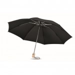 Faltbarer Regenschirm bedrucken RPET Farbe schwarz erste Ansicht